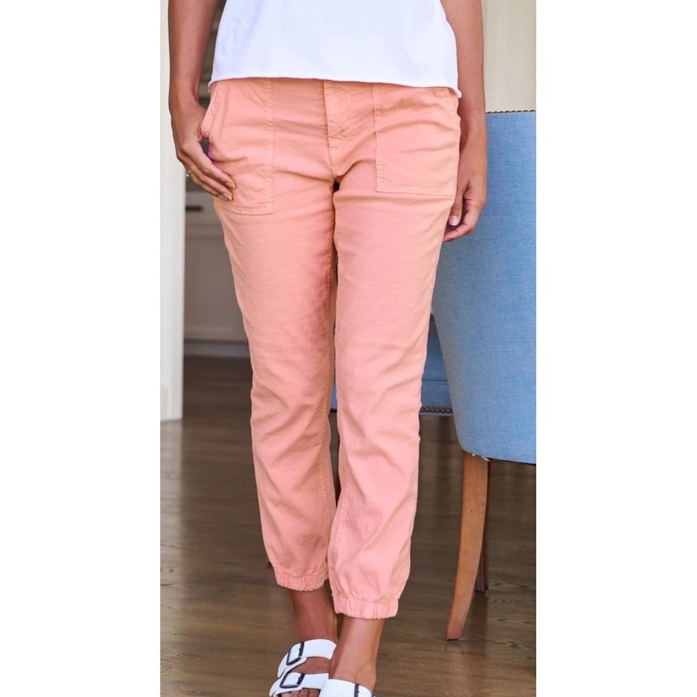 Frank & Eileen Jameson Utility Jogger Pink Coral Italian Performance Linen Sz 4